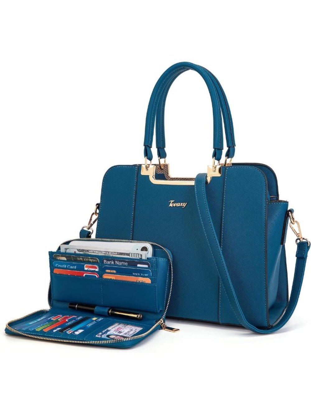 Stylish PU Leather Satchel Tote Bag for Women - Versatile Crossbody & Shoulder